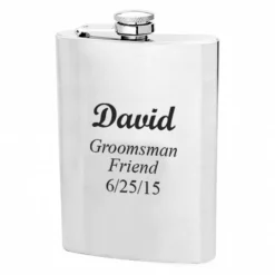 8 Ounce Satin Finish Engraved Flask