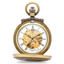 Antique Gold Mechanical Charles Hubert Pocket Watch & Chain 3868-G