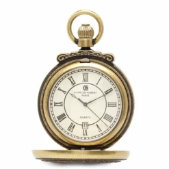 Antique Gold Quartz Charles Hubert Pocket Watch & Chain #3864-G