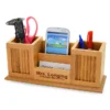 Bamboo Twin Pencil Cup Desktop Organizer