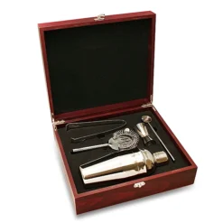 Five Piece Martini Kit With Wood Box