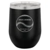 Baseball Coach S Black Insulated Stemless Wine Glass