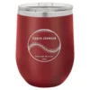 Baseball Coach S Maroon Insulated Stemless Wine Glass