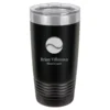 Baseball Themed 20 Ounce Personalized Black Travel Mug