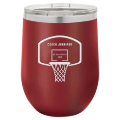 Basketball Coach S Maroon Insulated Stemless Wine Glass