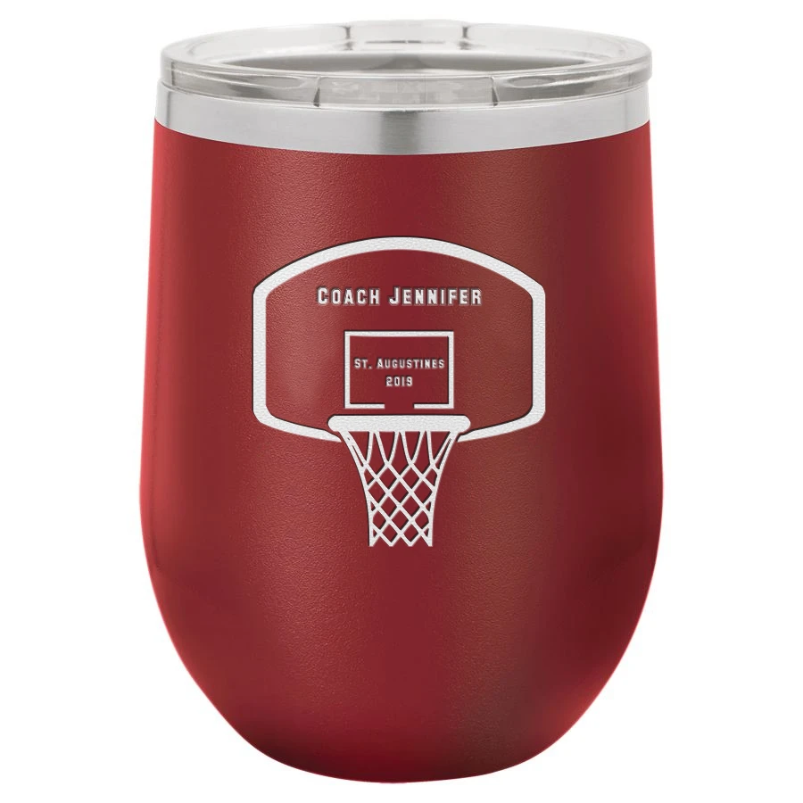 Basketball Coach S Maroon Insulated Stemless Wine Glass 1 Basketball Coach S Maroon Insulated Stemless Wine Glass