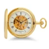Engraved Gold Mechanical Charles Hubert Pocket Watch & Chain #3789-G