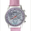 Commando Chrono Silver Face Pink Leather Strap Women S Watch By Wenger