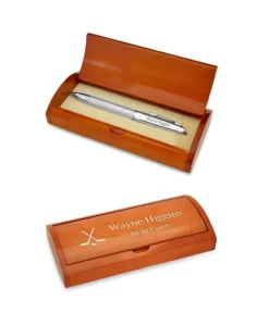 Diamond Cut Personalized Ballpoint Pen With Wood Box For`