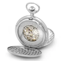 Silver Dual Opening Charles Hubert Mechanical Pocket Watch & Chain #3575-W -Deals Zippo Gifts Store dual opening pocket watch chain by charles hubert 3575 w 107
