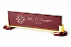 Firefighter S Personalized Desktop Walnut Name Plate