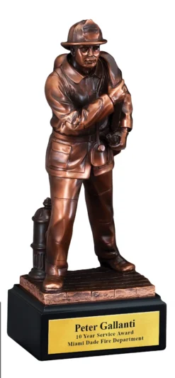 Firefighter In Front Of Hydrant Personalized Award