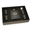 Firefighter S Personalized Black Flask & Shot Cups Gift Set