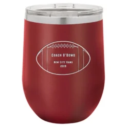 Football Coach S Maroon Insulated Stemless Wine Glass