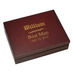 Groomsman S Gift Rosewood Finish Playing Card Box