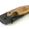 Personalized Wood & Steel Lockblade Knife With Belt Clip