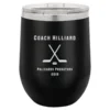 Hockey Coach S Black Insulated Stemless Wine Glass
