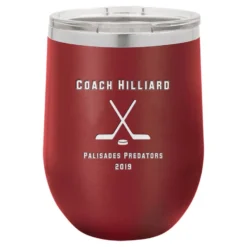 Hockey Coach S Maroon Insulated Stemless Wine Glass