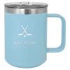 Hockey Themed Light Blue Personalized Insulated Coffee Mug