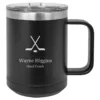 Hockey Themed Personalized Black Insulated Coffee Mug