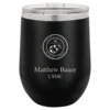 Marines Emblem 12 Ounce Black Insulated Stemless Wine Glass