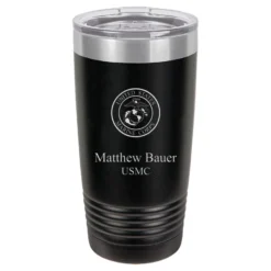 Marines Emblem 20 Ounce Black Polar Camel Travel Mug