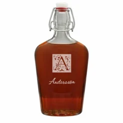 Monogram Large Vintage Glass Flask