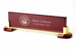 US Navy Personalized Desktop Walnut NameP