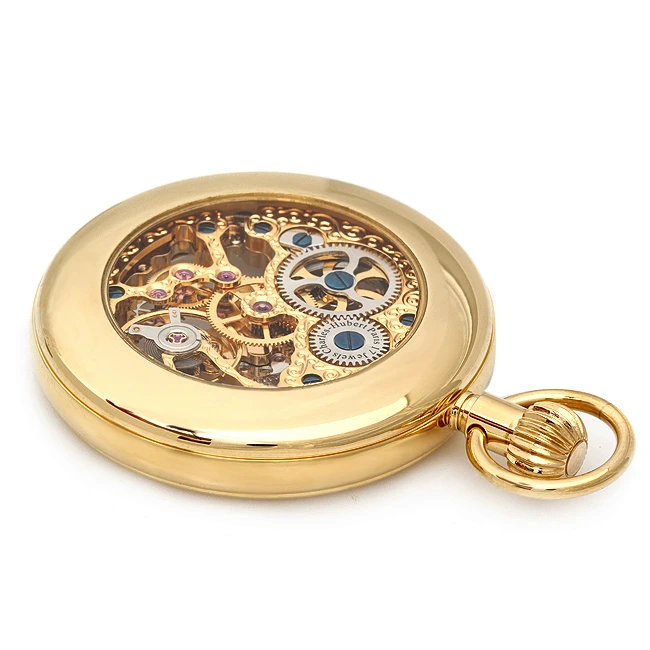 Open Face Gold Charles Hubert Pocket Watch And Chain #3566 2 Open Face Gold Charles Hubert Pocket Watch And Chain #3566 - Image 2