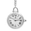 Open Face Silver Quartz Charles Hubert Pocket Watch & Chain #3758
