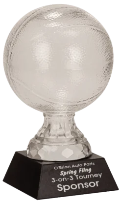 Personalized Crystal Basketball Award
