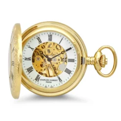 Gold Mechanical Executive Charles Hubert Pocket Watch And Chain #3558