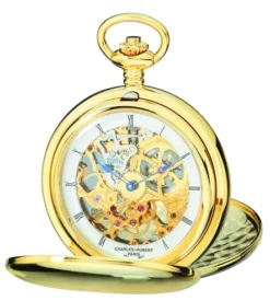 Gold Charles Hubert Pocket Watch & Chain #3904-G