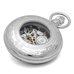 Silver Charles Hubert Mechanical Pocket Watch & Chain #3527-W -Deals Zippo Gifts Store polished silver calendar cover pocket watch chain by charles hubert 3527 w 86
