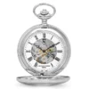 Silver Mechanical Charles Hubert Pocket Watch And Chain `
