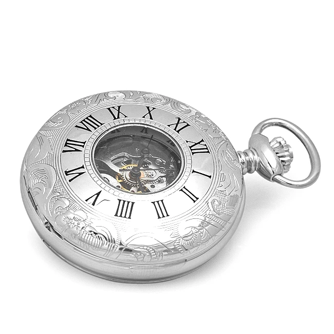 Silver Mechanical Charles Hubert Pocket Watch And Chain ` 2 Silver Mechanical Charles Hubert Pocket Watch And Chain ` - Image 2