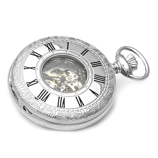 Silver Mechanical Charles Hubert Pocket Watch & Chain #3804 2 Silver Mechanical Charles Hubert Pocket Watch & Chain #3804 - Image 2