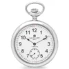 Silver Railroad Style Charles Hubert Pocket Watch & Chain #3756-WRR