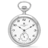 Silver Open Face Charles Hubert Pocket Watch & Chain #3756-WA
