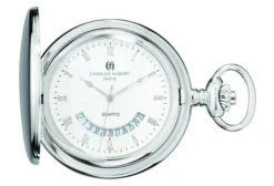 Silver Charles Hubert Pocket Watch & Chain #3900-W