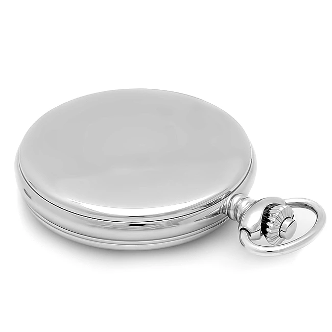 Personalized Silver Quartz Charles Hubert Pocket Watch & Chain #3599-W 3 Personalized Silver Quartz Charles Hubert Pocket Watch & Chain #3599-W - Image 3