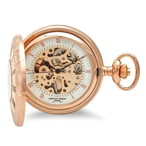 Rose Gold Mechanical Charles Hubert Pocket Watch & Chain` -Deals Zippo Gifts Store rose gold mechanical pocket watch chain by charles hubert 3806 81
