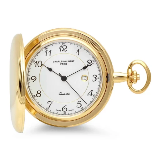 Engraved Gold Charles Hubert Quartz Pocket Watch & Chain #3517 -Deals Zippo Gifts Store satin gold quartz pocket watch chain by charles hubert 3517 100