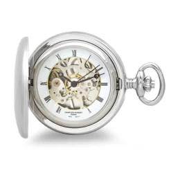 Engraved Mechanical Charles Hubert Pocket Watch & Chain `