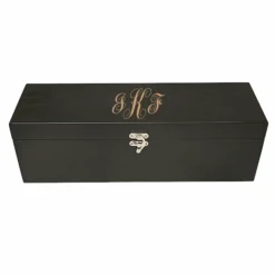 Script Monogram Black Wine Box