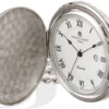 Silver Tone Quartz Charles Hubert Pocket Watch & Chain #3940