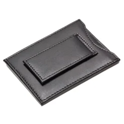 Slimline Personalized Leather Wallet With Magnetic Money Clip