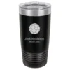 Soccer Themed 20 Ounce Personalized Black Travel Mug
