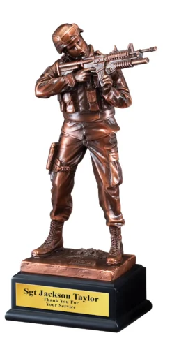 Soldier With Gun Personalized Award