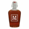 Split Monogram 17 Oz Vintage Glass Flask